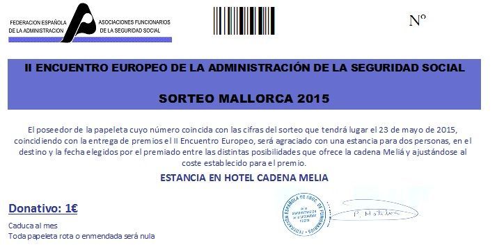 Participantes sorteo Mallorca 2015